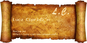 Lucz Ciprián névjegykártya